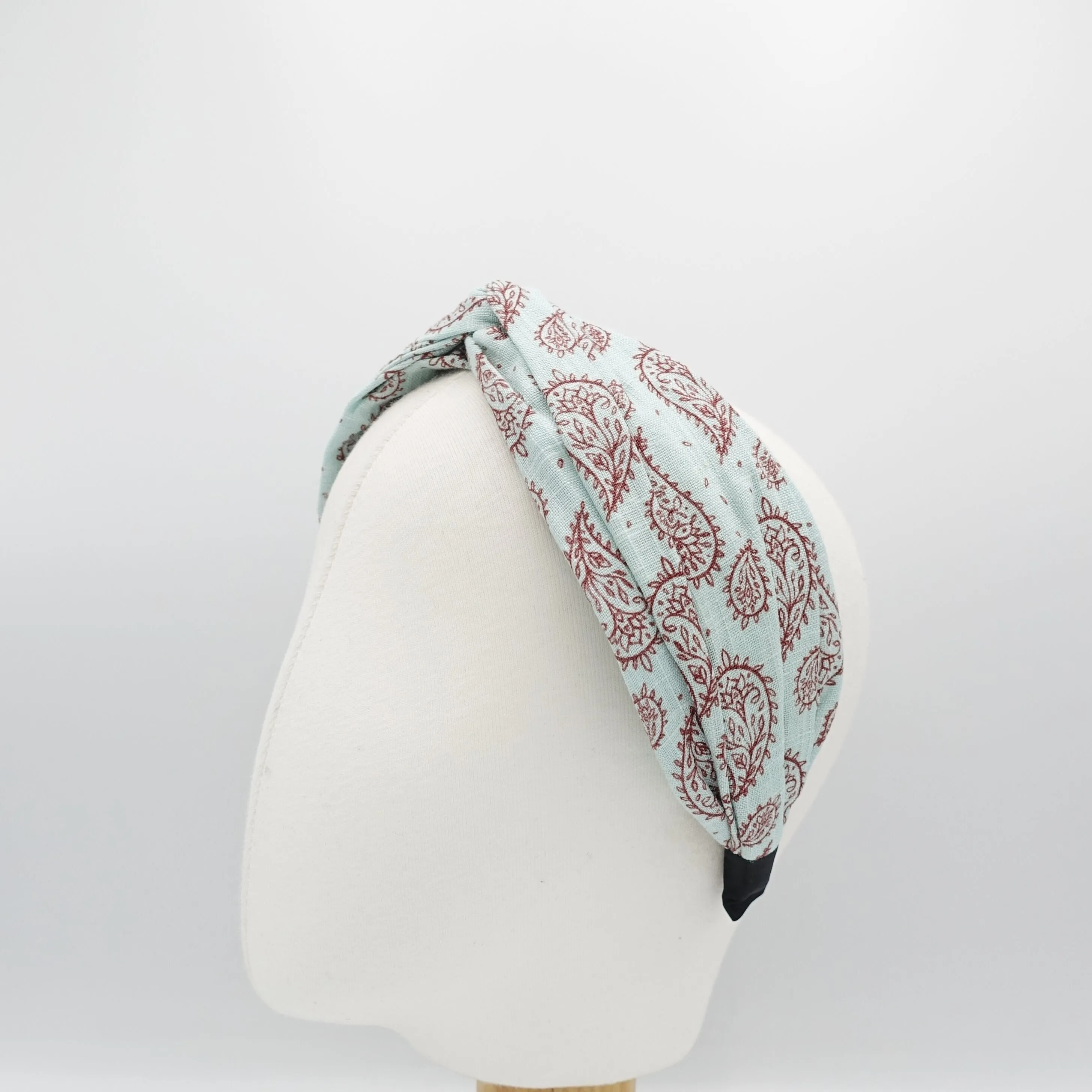 pastel paisley print cross headband pastel tone cotton twist hairband women headband