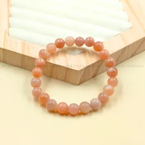 Peach Moonstone Crystal Bracelet