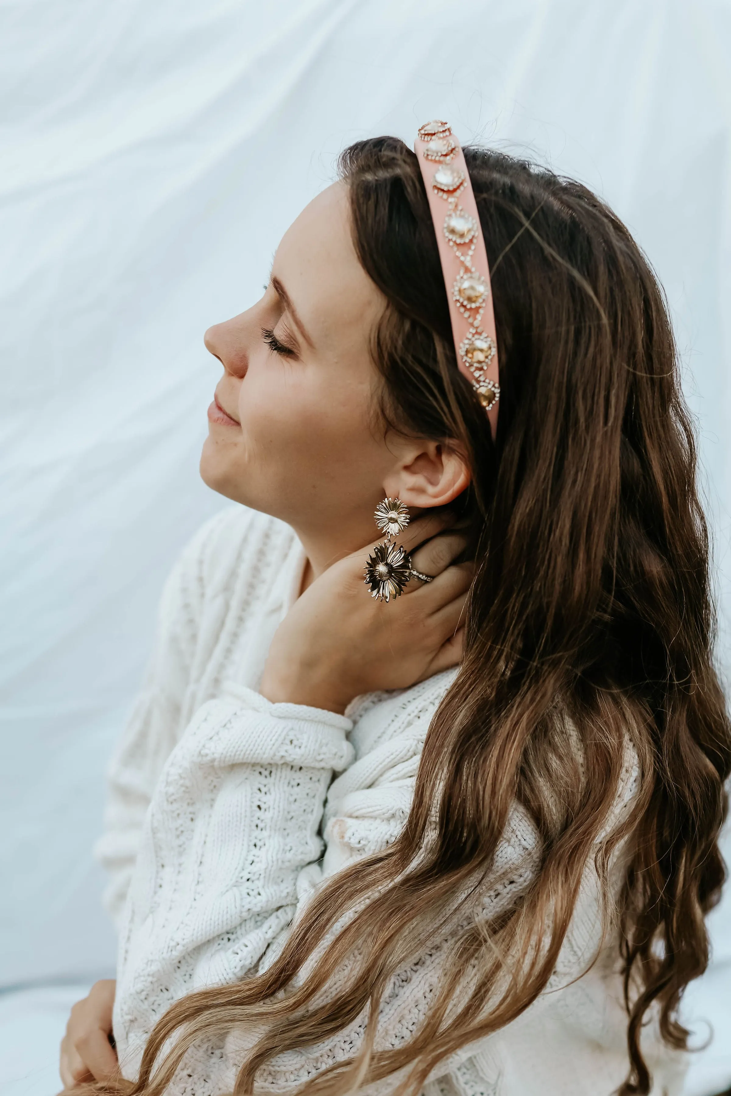 Peach Rose Headband