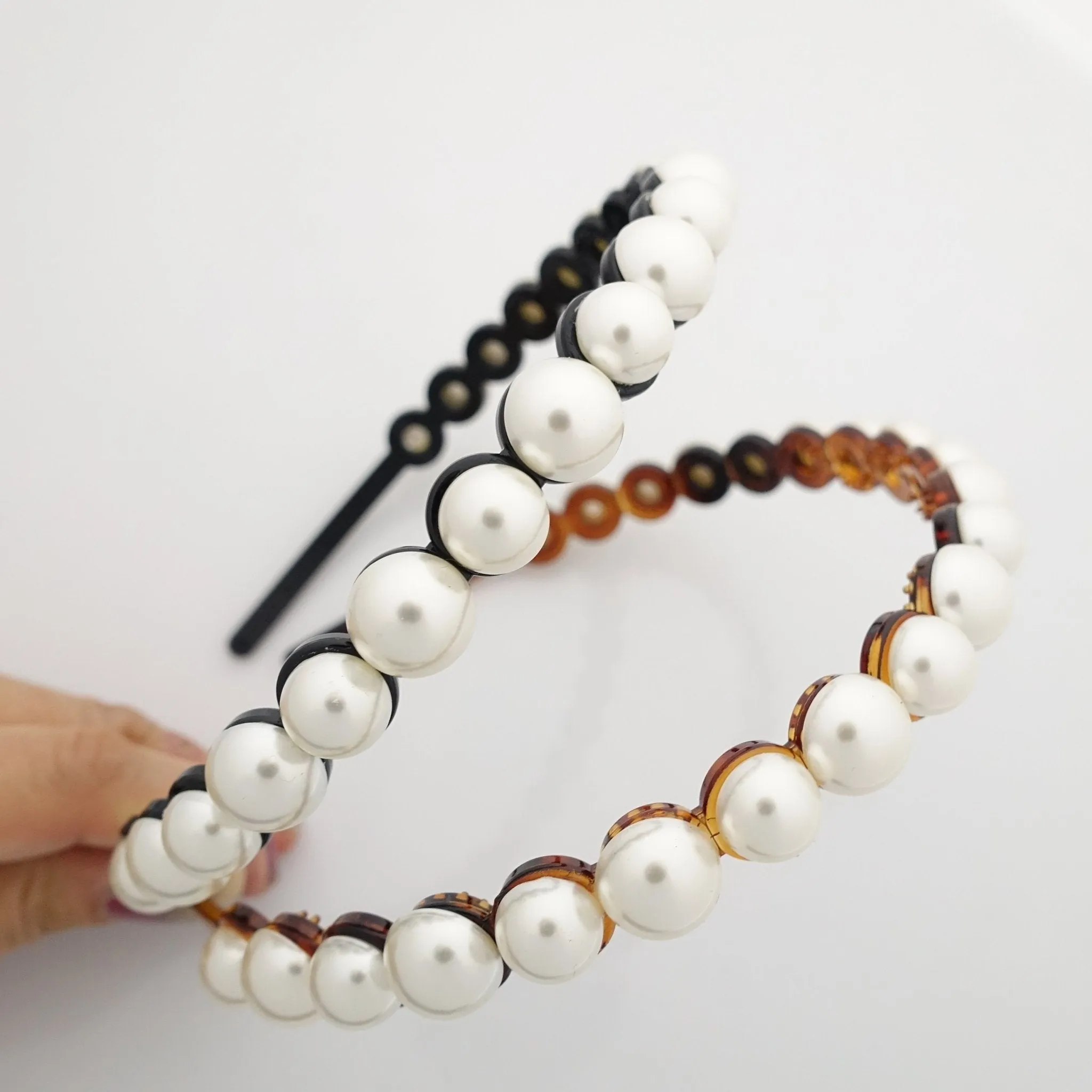 pearl decorated headband woman hair accessory