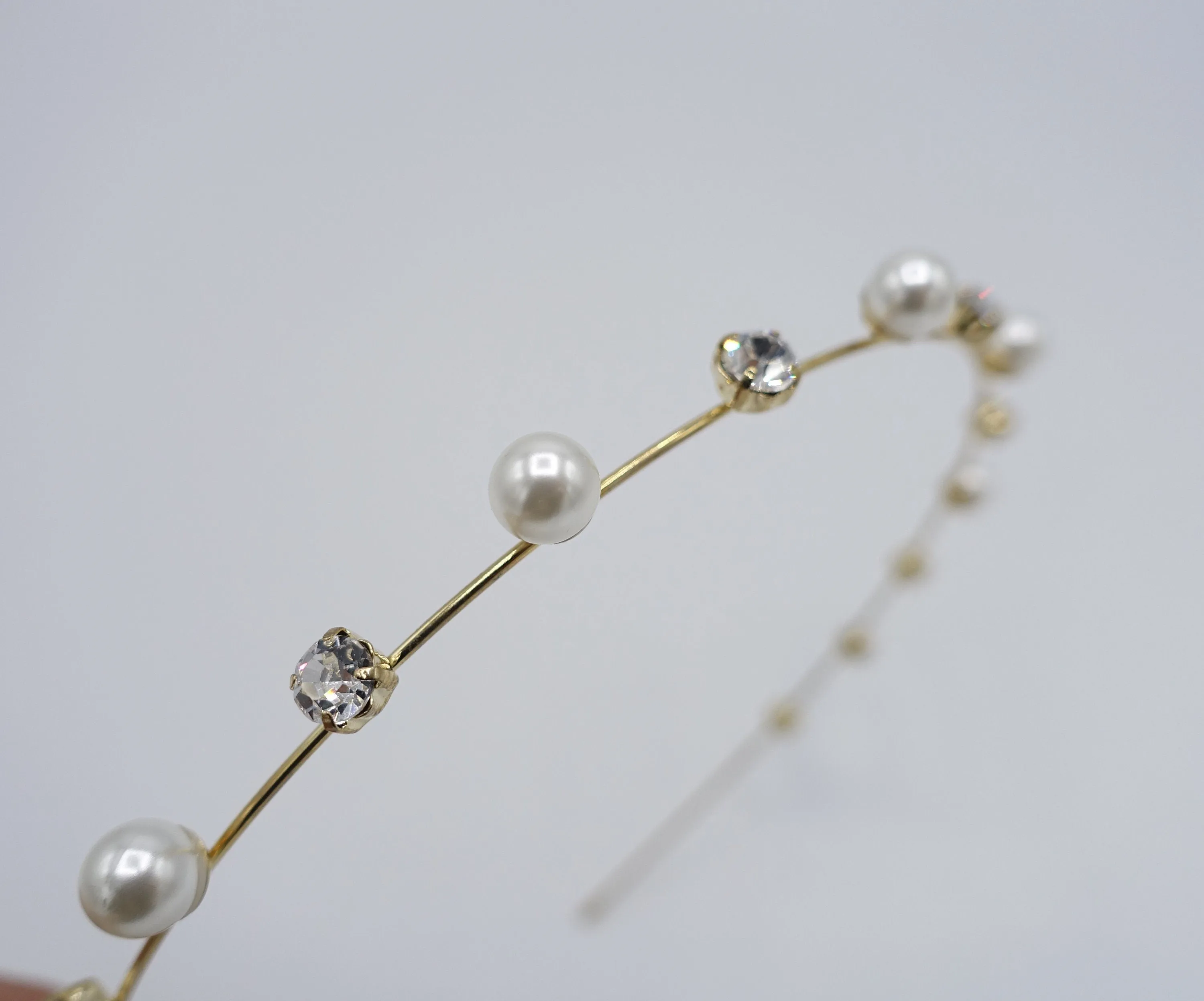 pearl rhinestone headband, thin headband, pearl thin headband