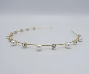 pearl rhinestone headband, thin headband, pearl thin headband