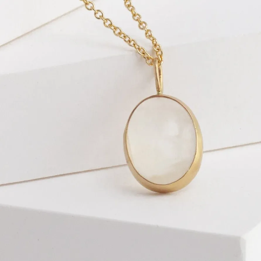 Picture frame moonstone necklace