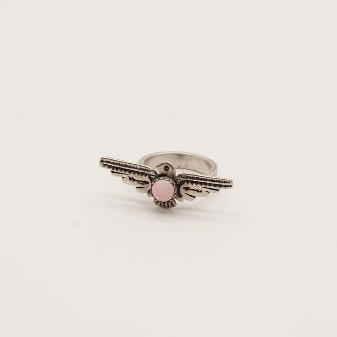 Pink Conch Thunderbird Ring-Size 6