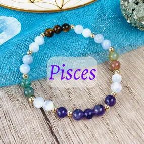 Pisces Zodiac Crystal Bracelet