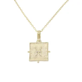 Pisces Zodiac Gold Necklace