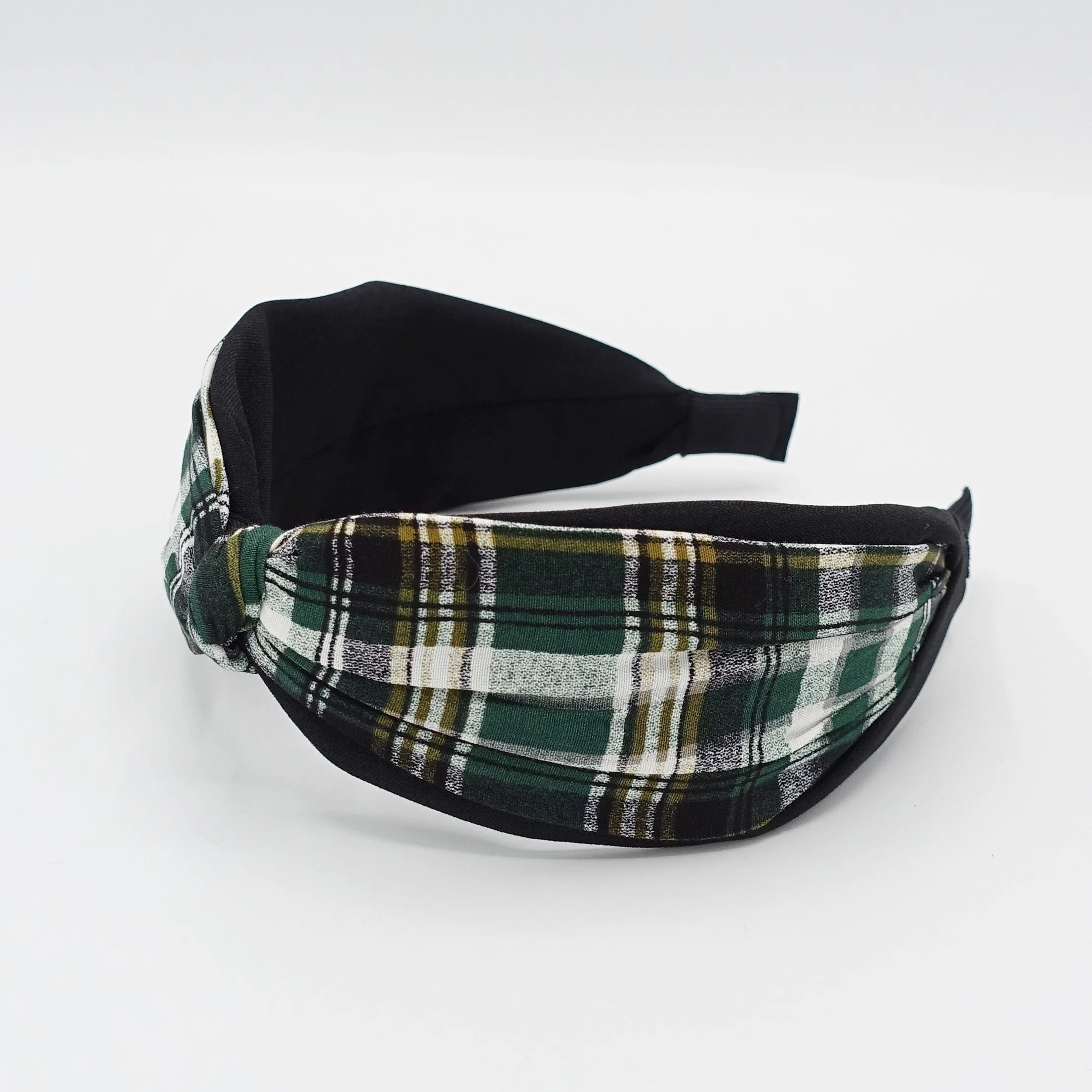 plaid check headband layered knot hairband causal woman hair accessory