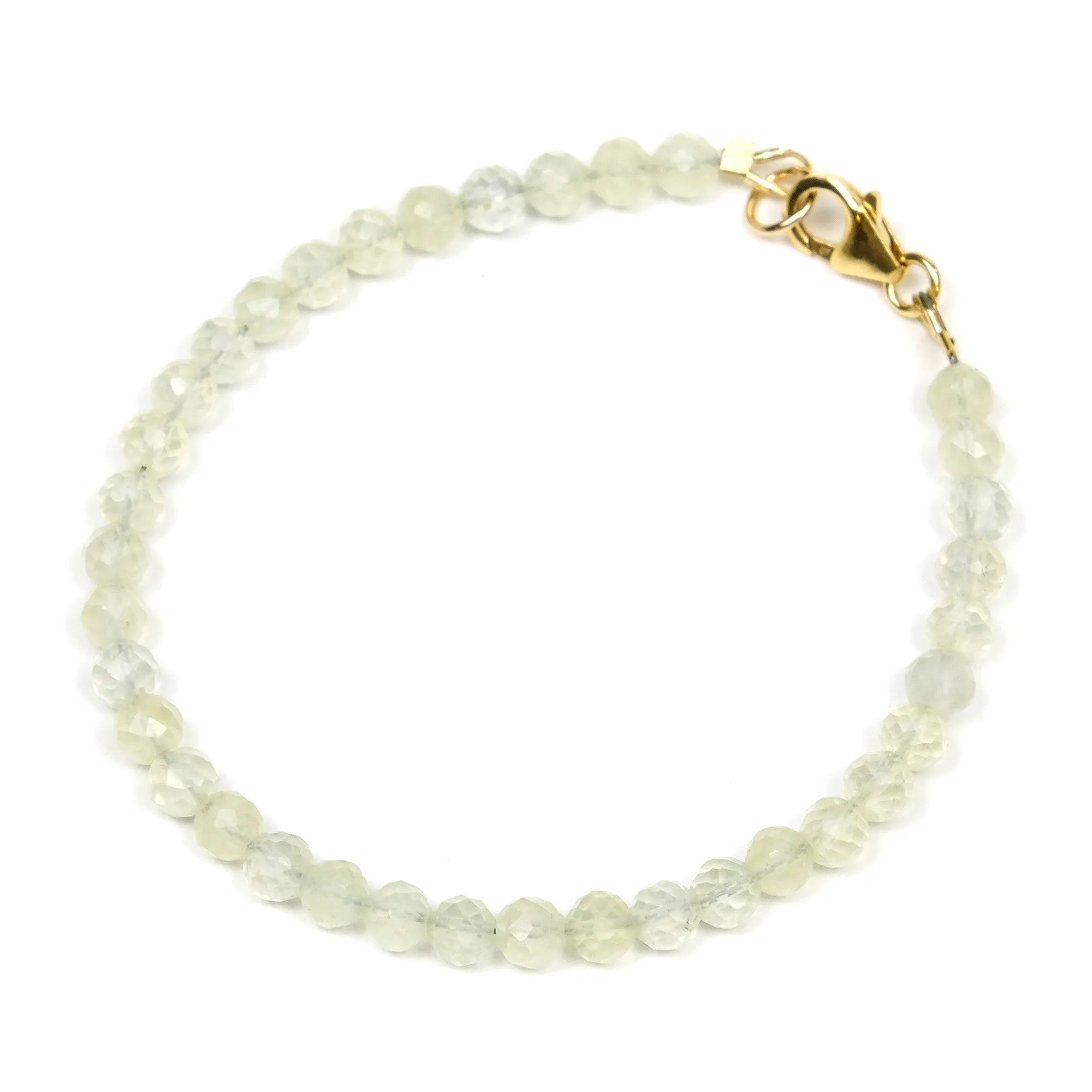 Prehnite Bracelet with Gold Filled Trigger Clasp