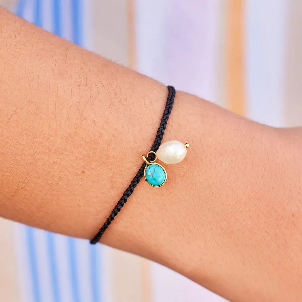 Pura Vida Pearl And Turquoise GD Charm