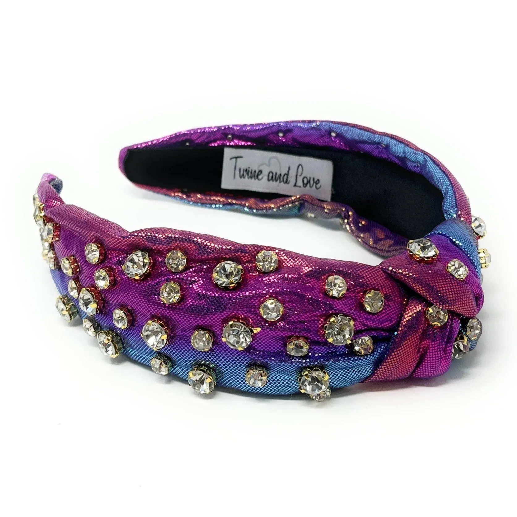 Purple Blue Shimmer Jeweled Knot Headband