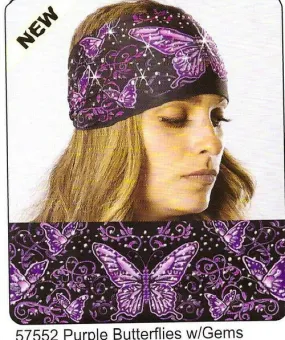 Purple Butterflies Soaker Headband