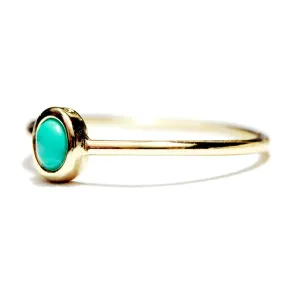 "Turkoise" Gold-Dipped Mini Blue Dot Ring