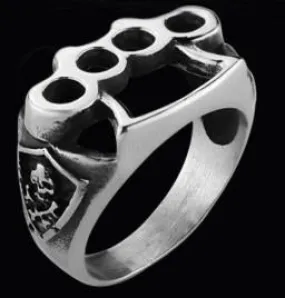 R152 Stainless Steel Knuckles Biker Ring