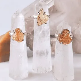 Raw Citrine Crystal Birthstone Ring