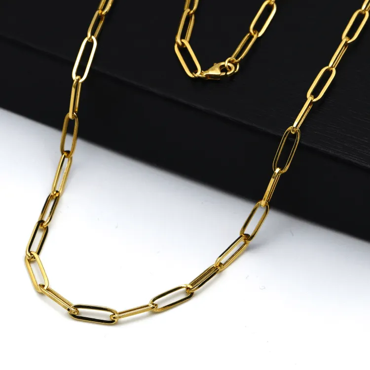 Real Gold Paper Clip Chain Necklace 0002 (45 C.M) CH1178