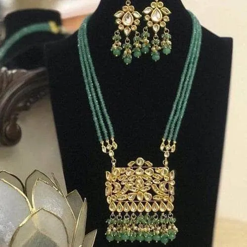 Rectangular Kundan Pendant Necklace