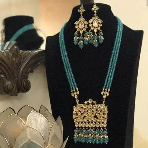 Rectangular Kundan Pendant Necklace