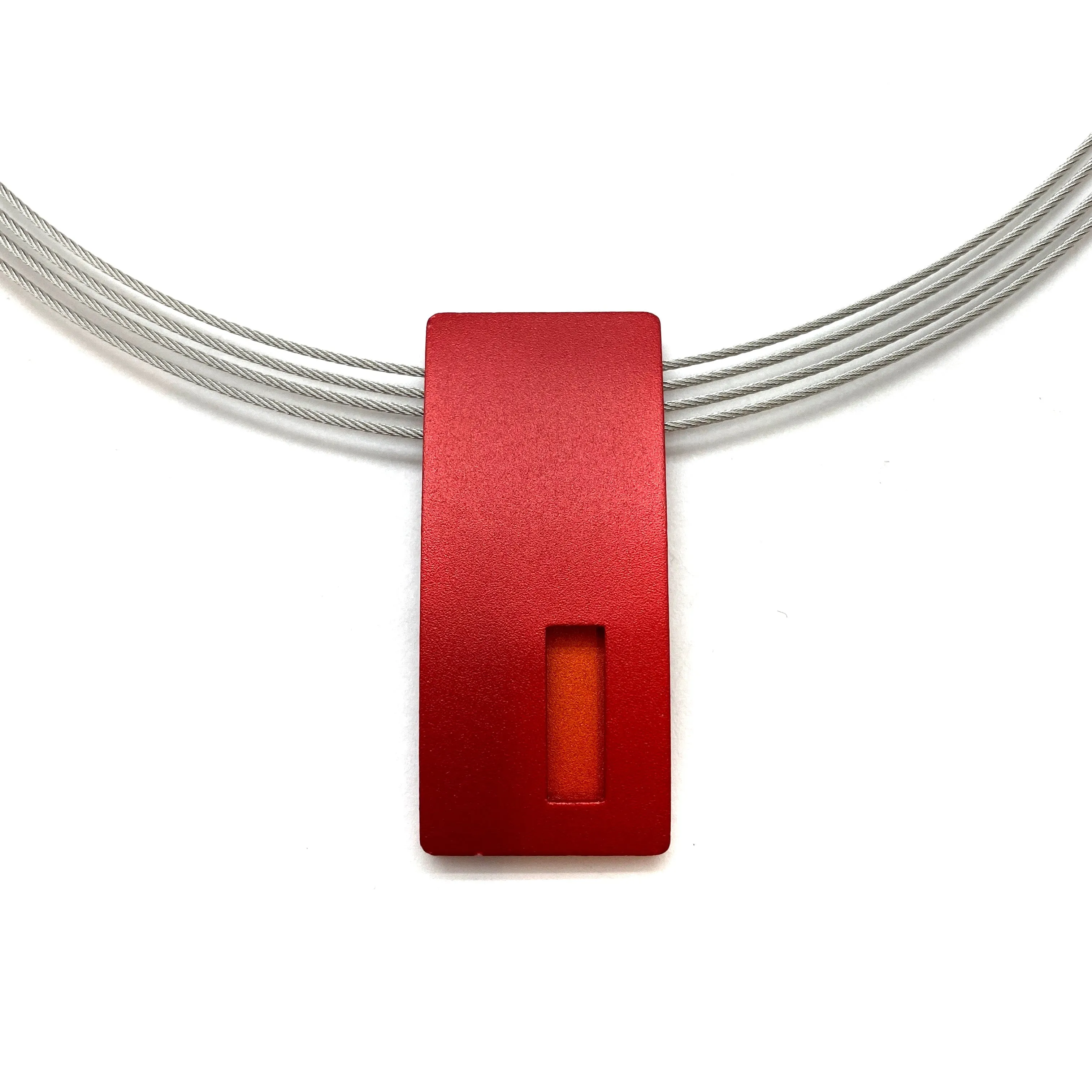 Red and Orange Window Necklace