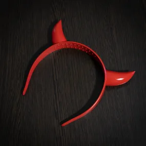 Red Devil Horns on Headband – 3D Printed, Acrylic Finish, Perfect for Halloween