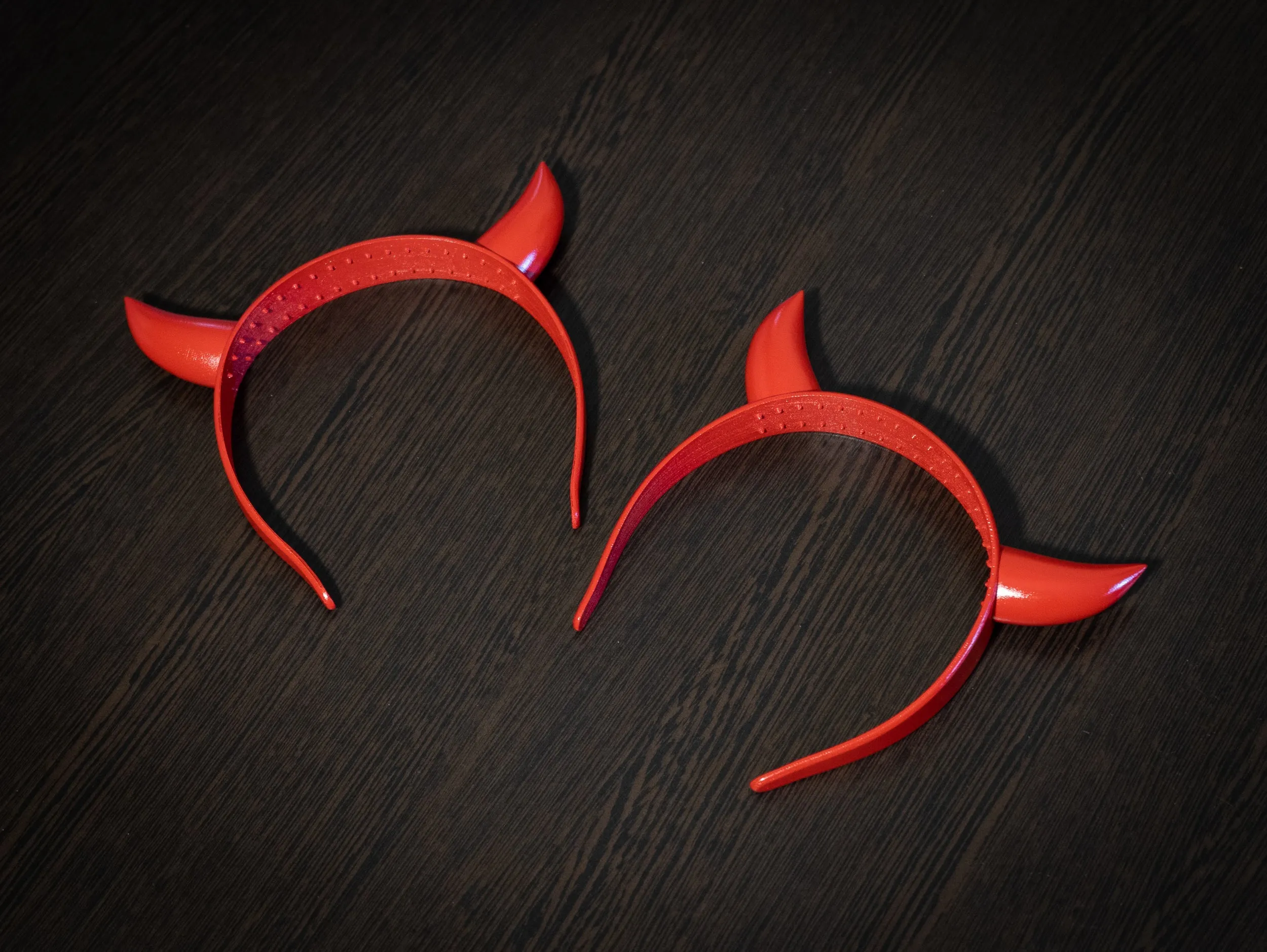 Red Devil Horns on Headband – 3D Printed, Acrylic Finish, Perfect for Halloween