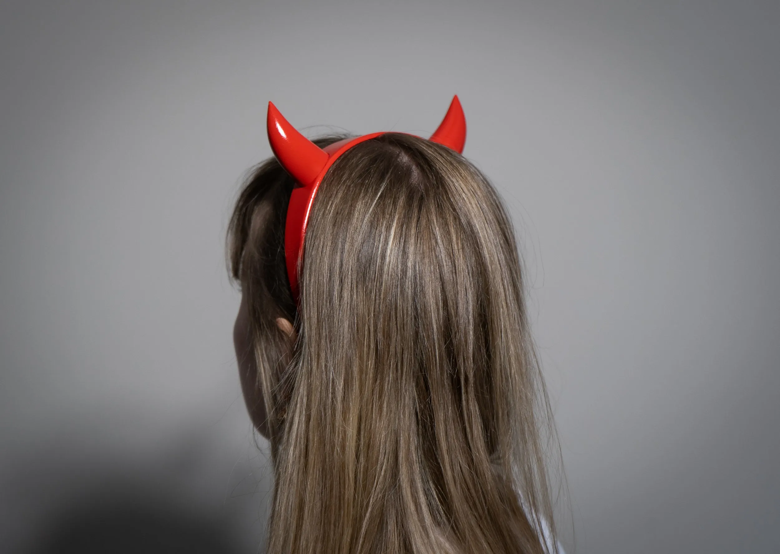 Red Devil Horns on Headband – 3D Printed, Acrylic Finish, Perfect for Halloween