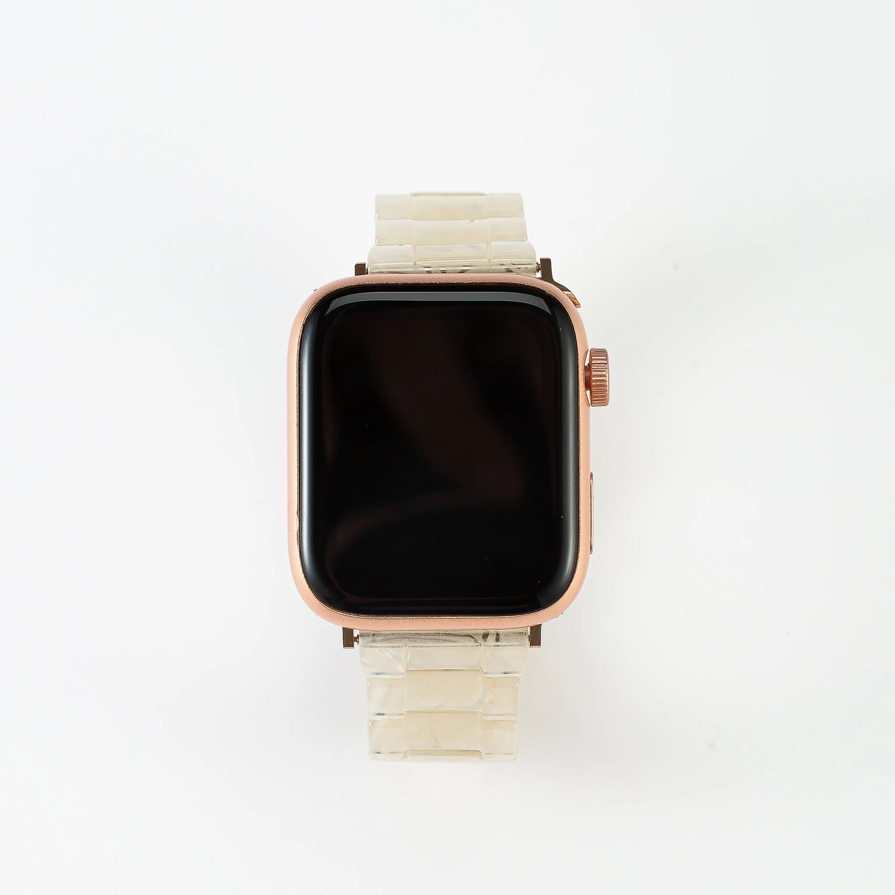 Resin Iridescent White Strap / Rose Gold Buckle - 38mm, 40mm, 41mm