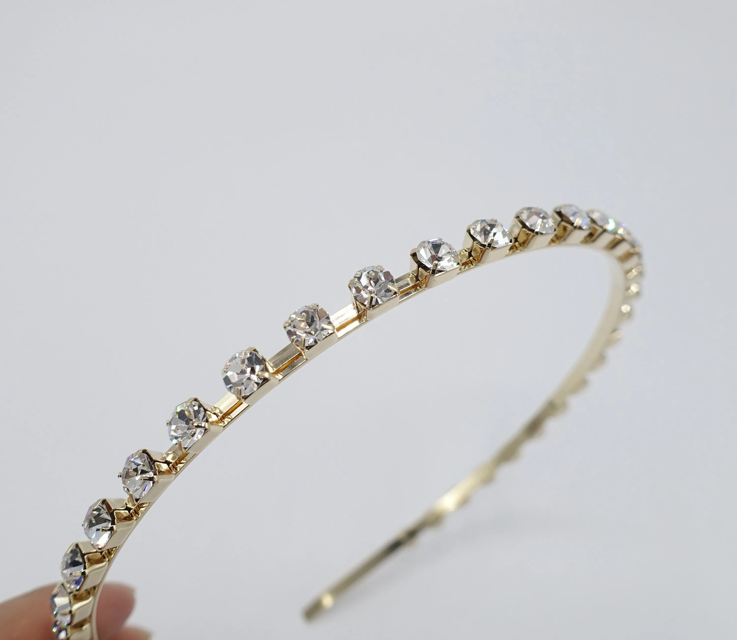 rhinestone embellished metal thin headband