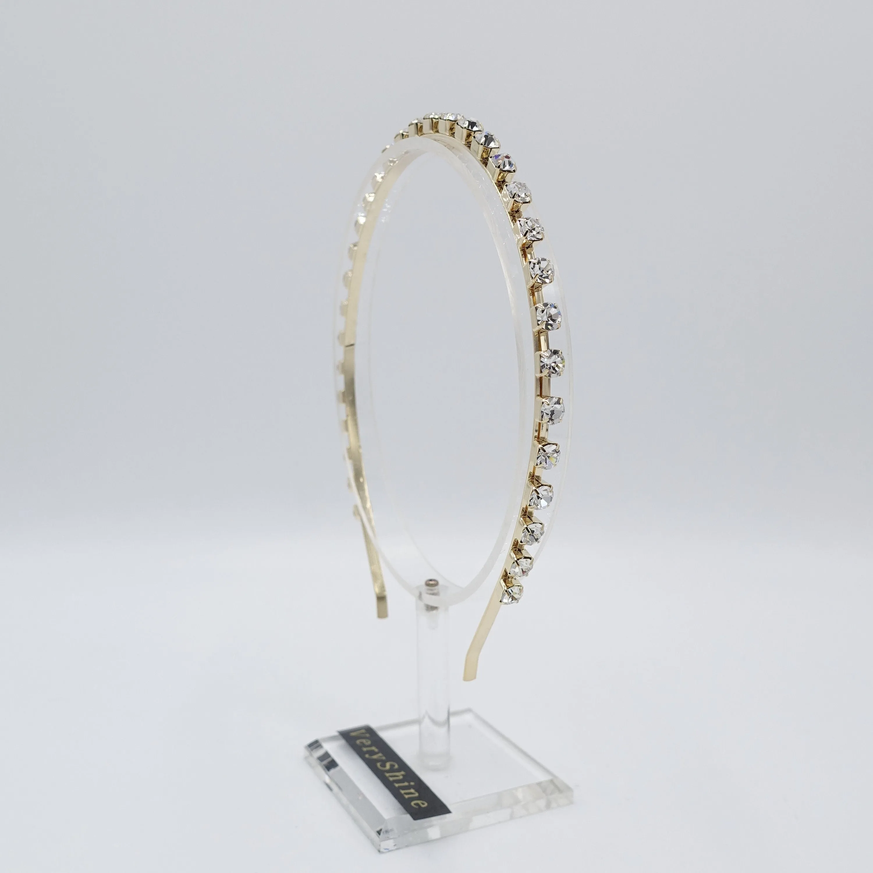 rhinestone embellished metal thin headband