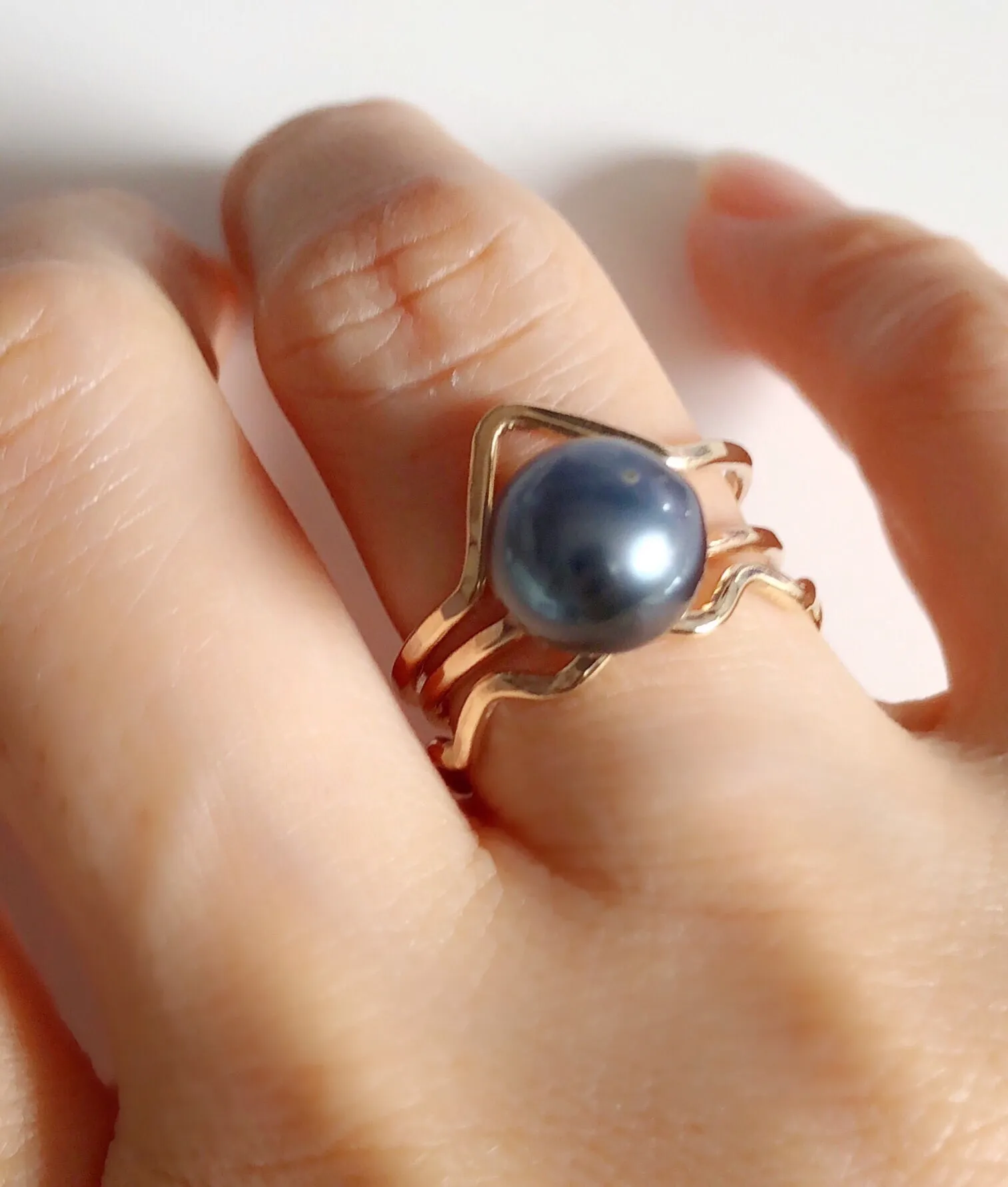 Ring ELVANI - tahitian pearl (R174)