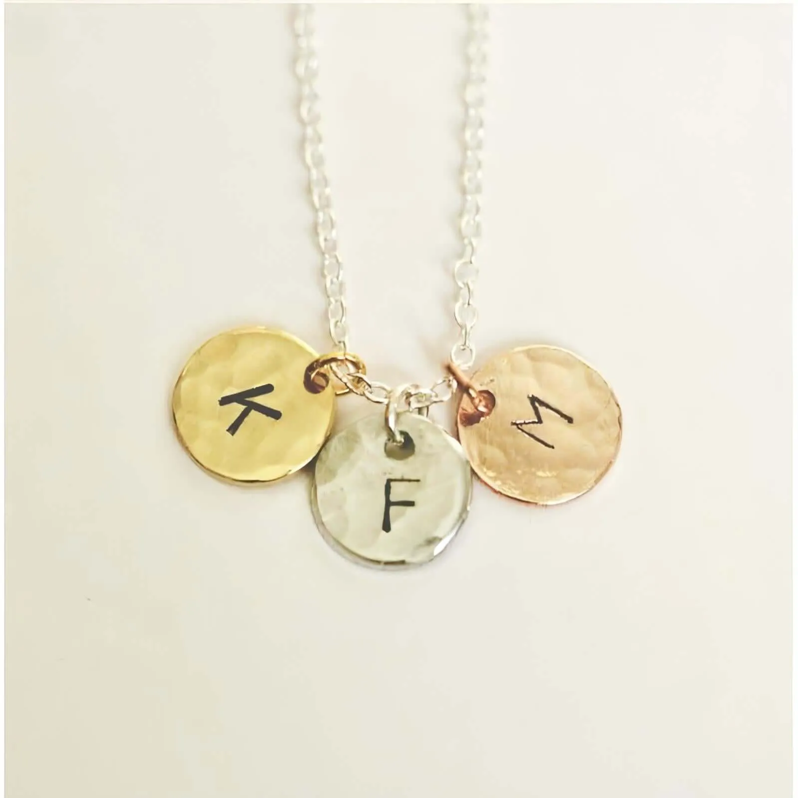 Roxie Hammered Initial Necklace