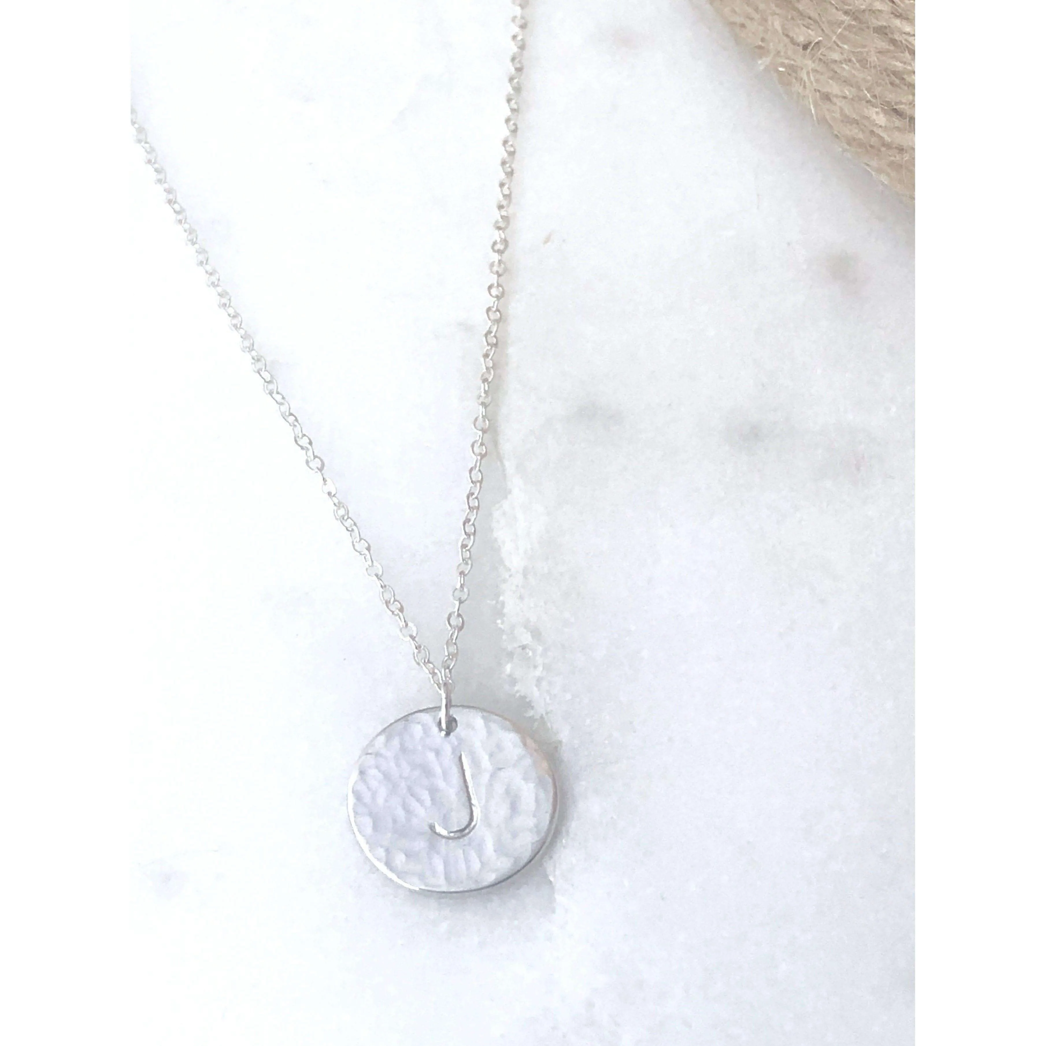 Roxie Hammered Initial Necklace