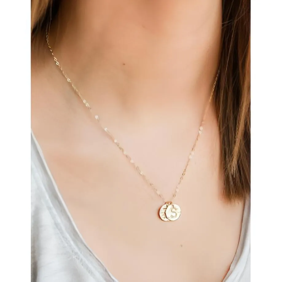 Roxie Hammered Initial Necklace