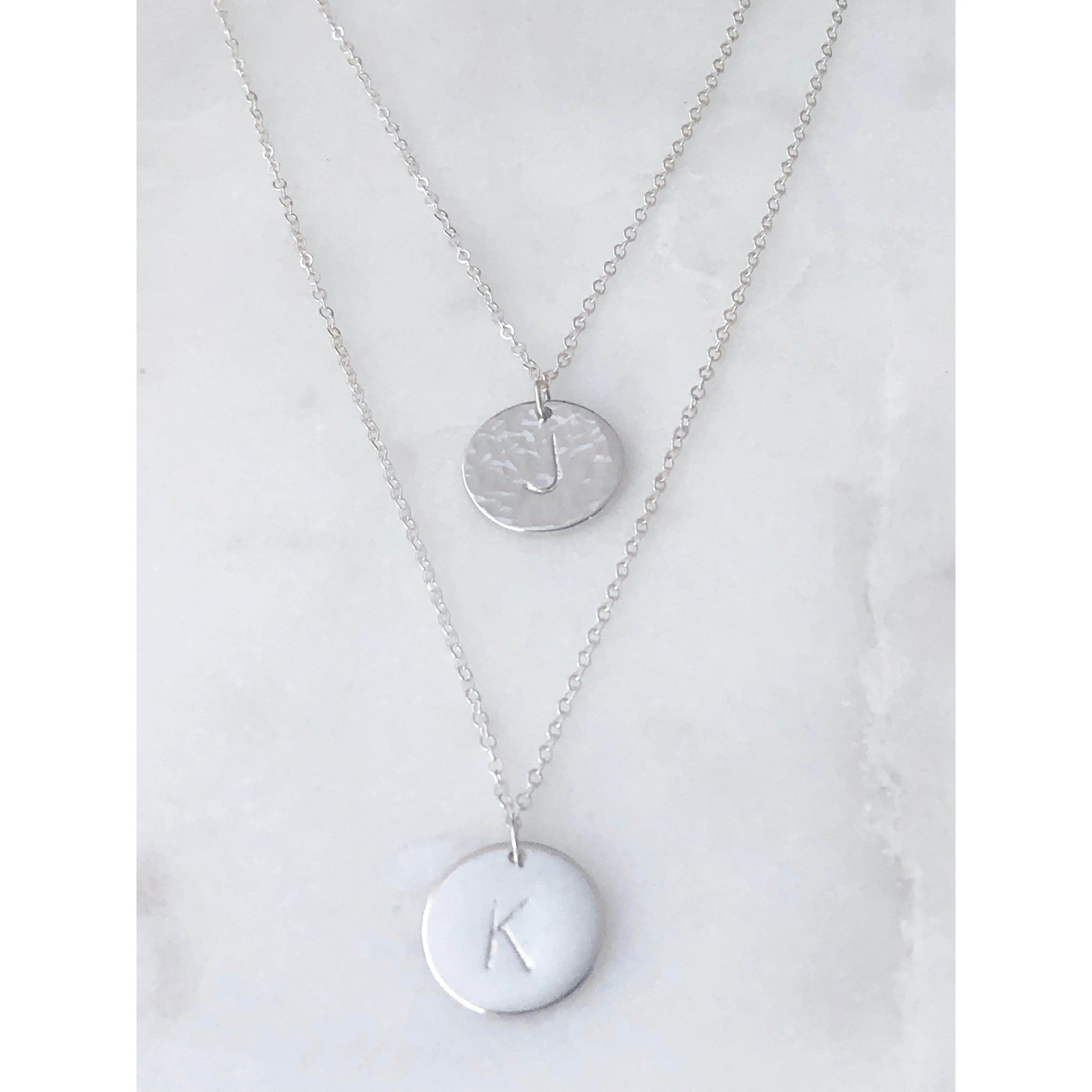 Roxie Hammered Initial Necklace