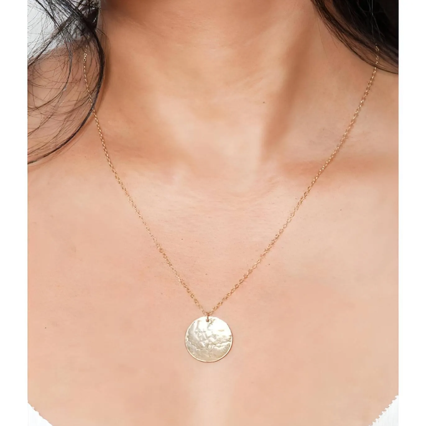 Roxie Hammered Initial Necklace