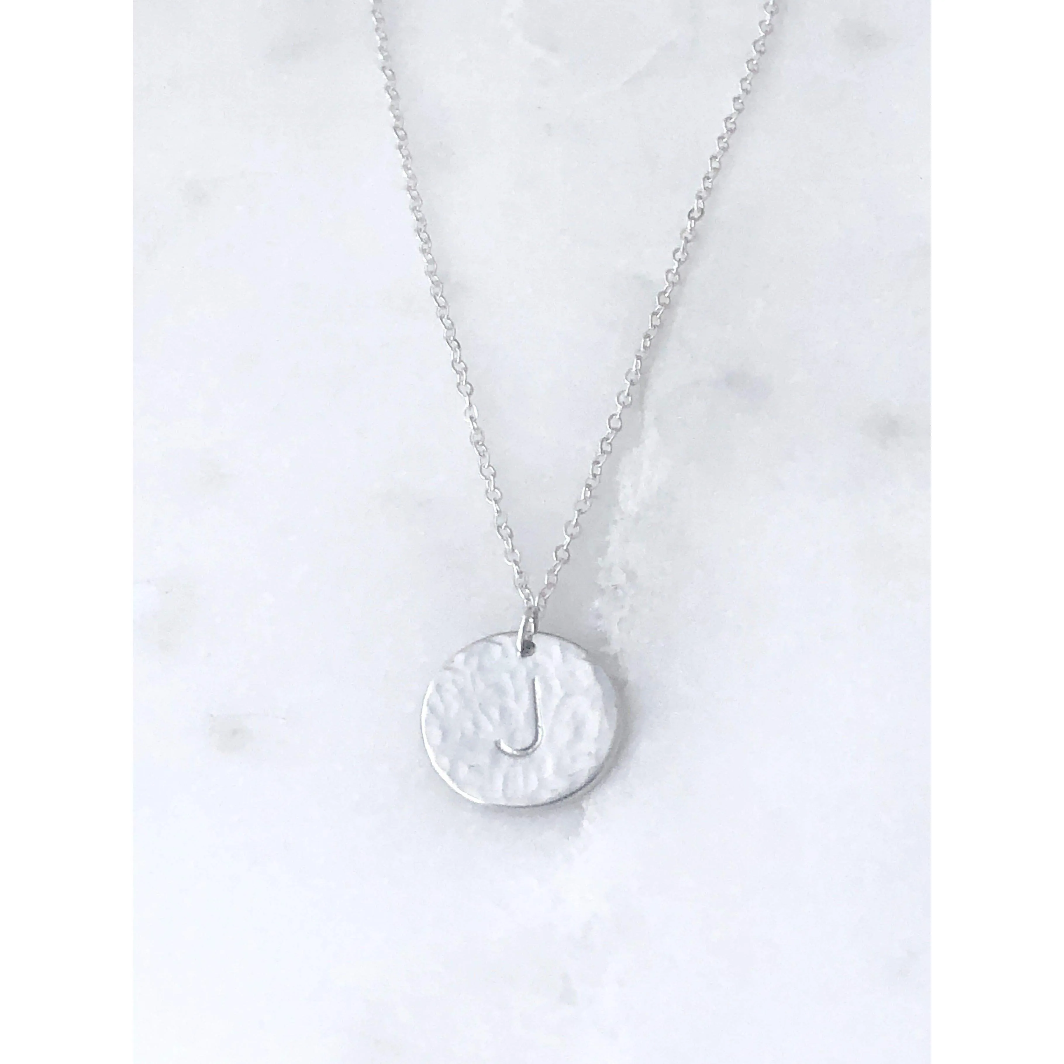 Roxie Hammered Initial Necklace