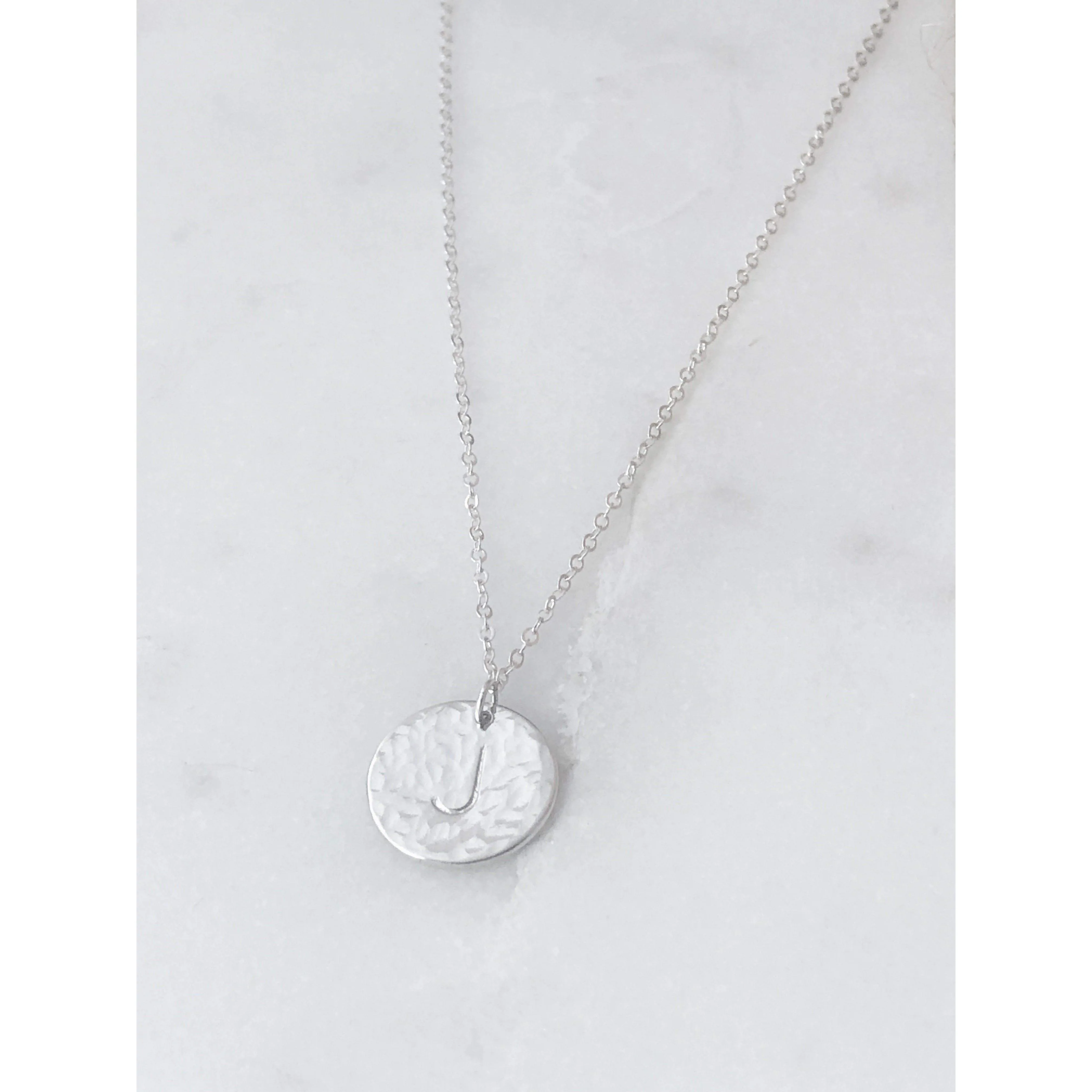 Roxie Hammered Initial Necklace