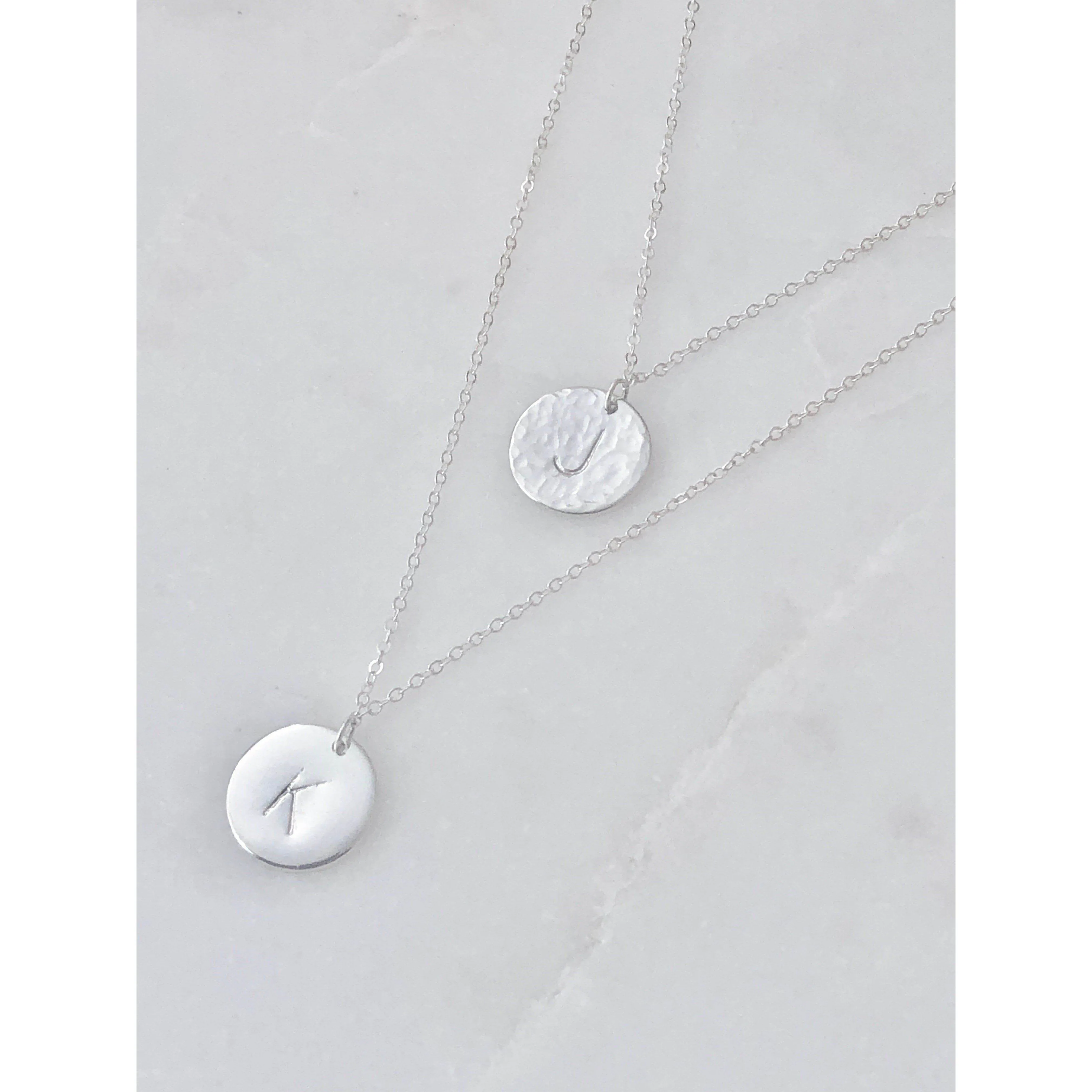 Roxie Hammered Initial Necklace