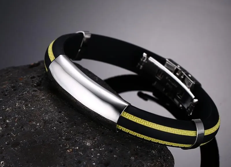 Sailor's Adjustable Stainless Steel Silicone Bracelet