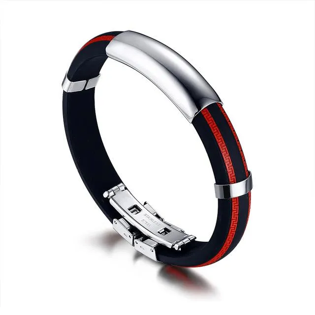 Sailor's Adjustable Stainless Steel Silicone Bracelet