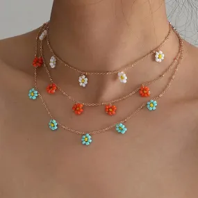 Salircon Korean Flower Choker Necklace for Women Boho Acrylic Clavicle Chain Short Necklaces Fashion Jewelry 201 Trend