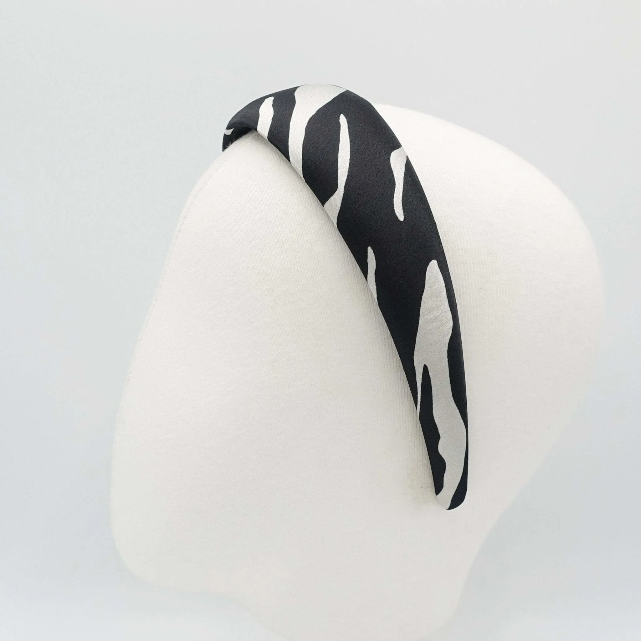 satin zebra print padded headband