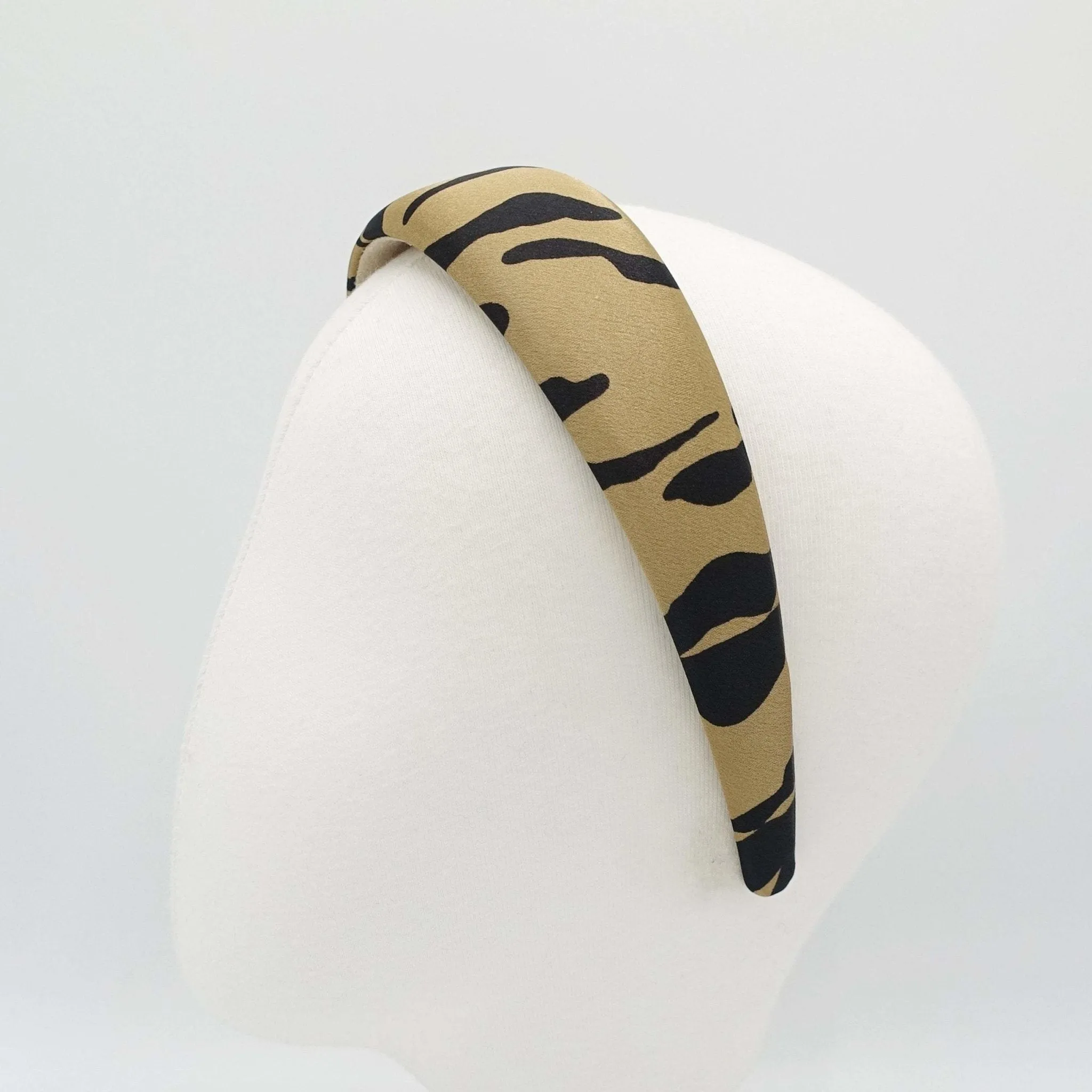 satin zebra print padded headband