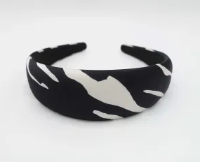 satin zebra print padded headband