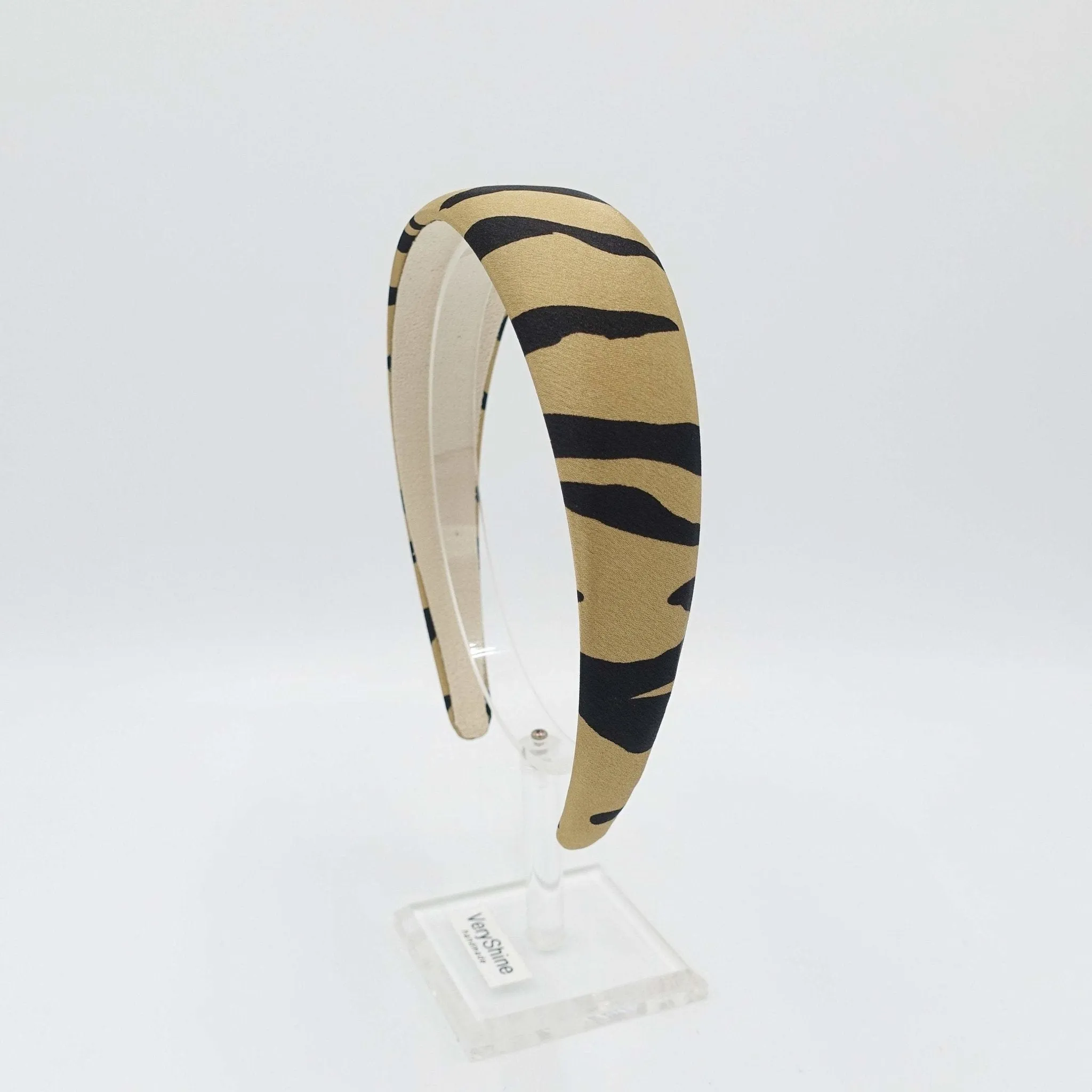 satin zebra print padded headband