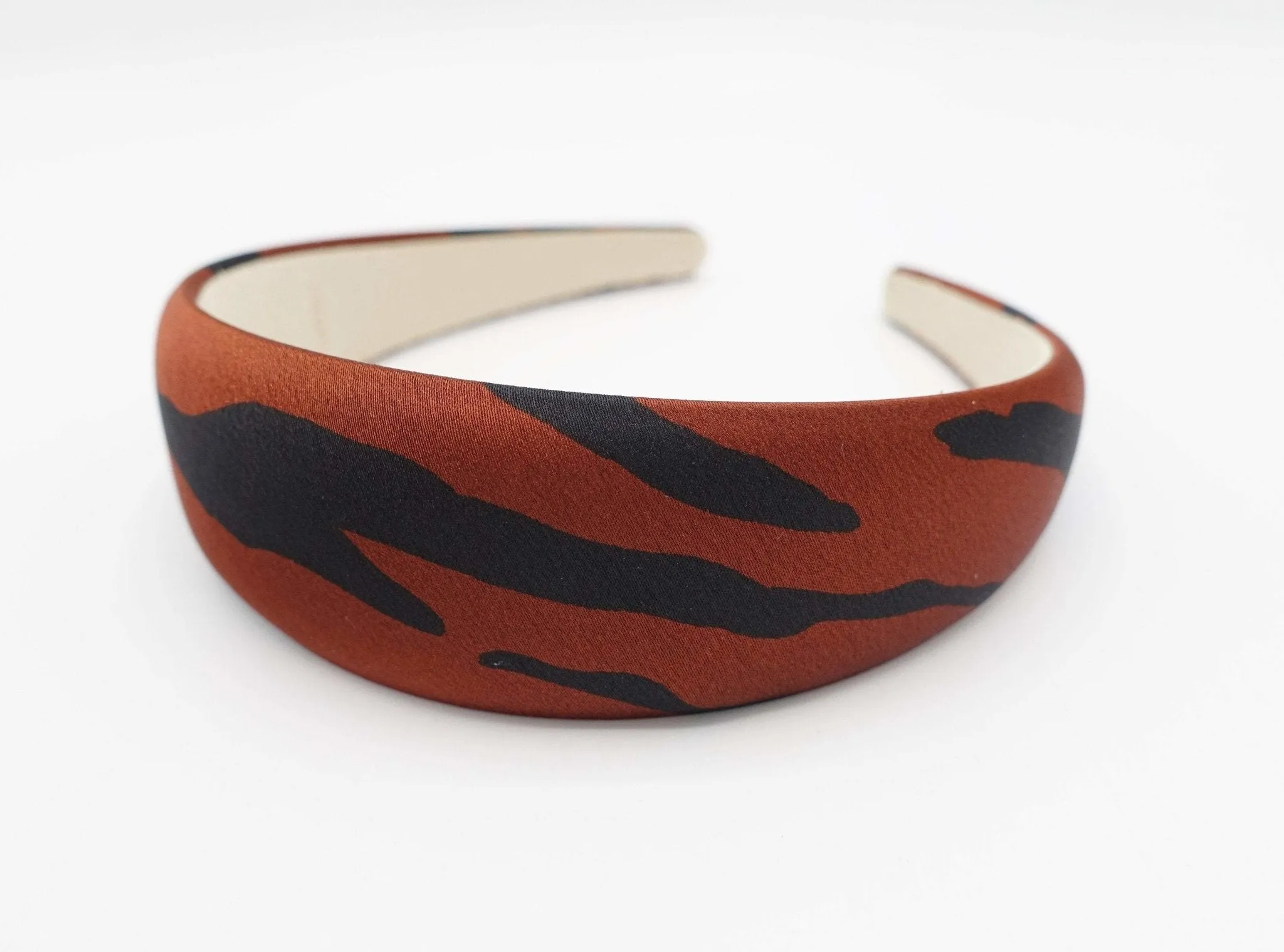 satin zebra print padded headband