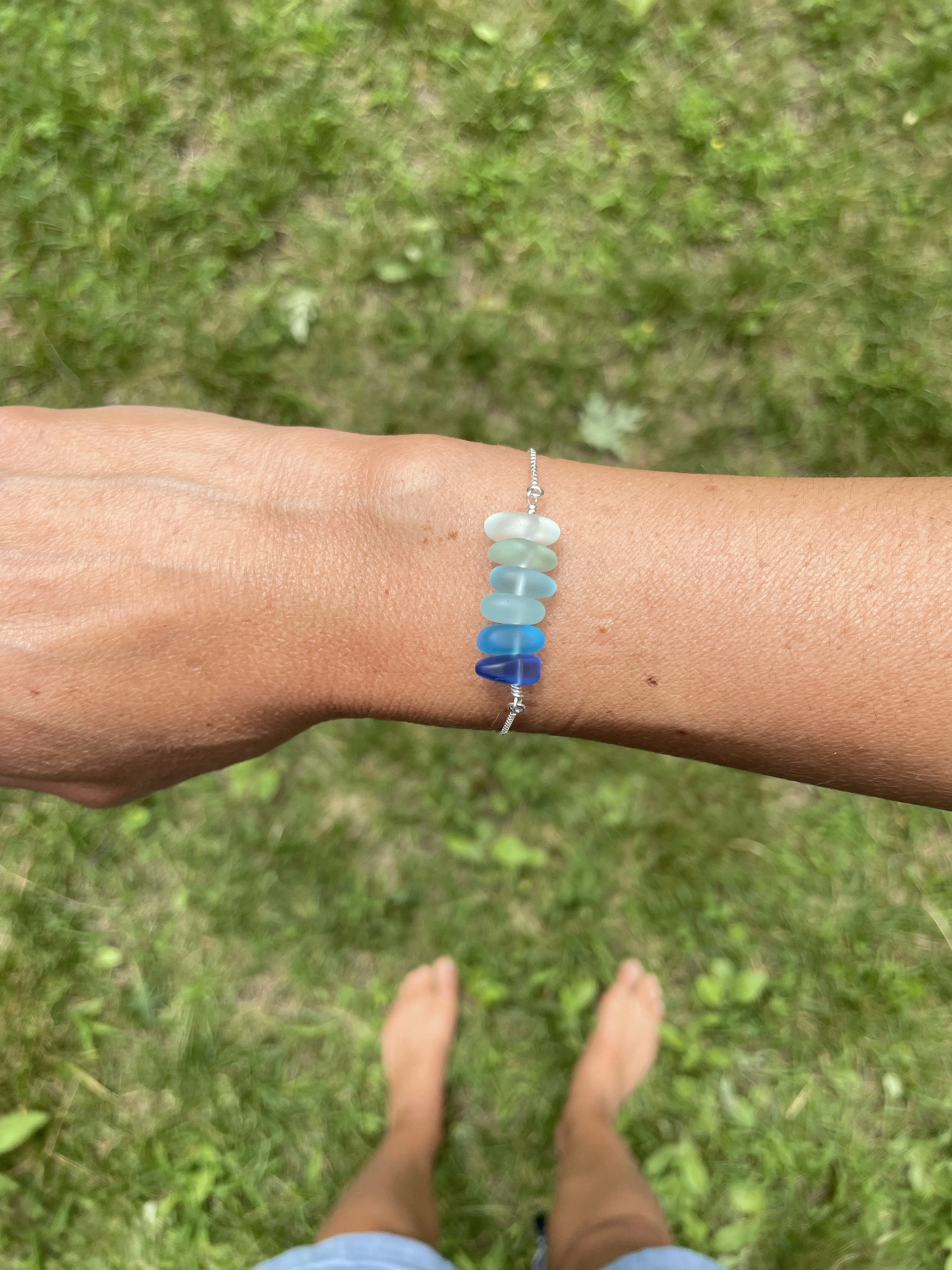 Sea Glass Slide Bracelet