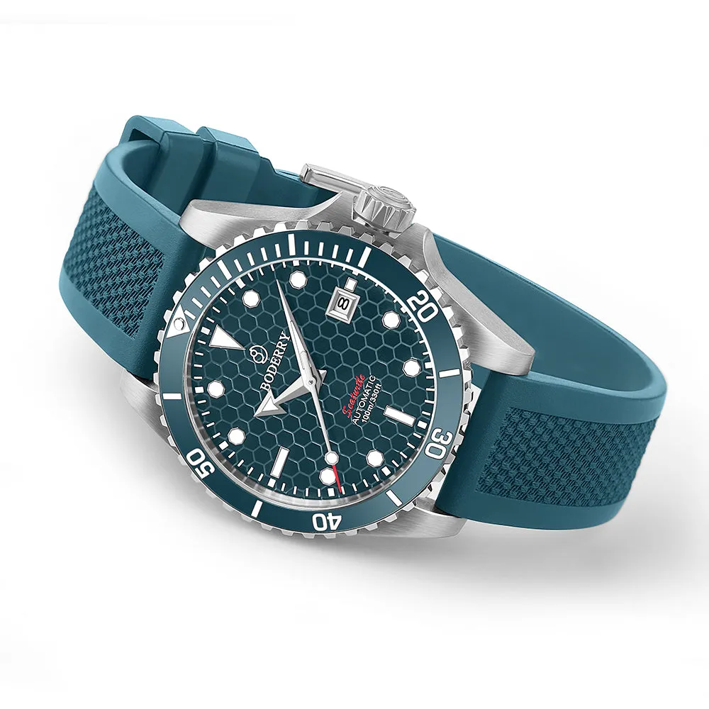 SEATURTLE.OCEAN(TITANIUM) - Automatic Titanium Diver Watch | Sea Blue