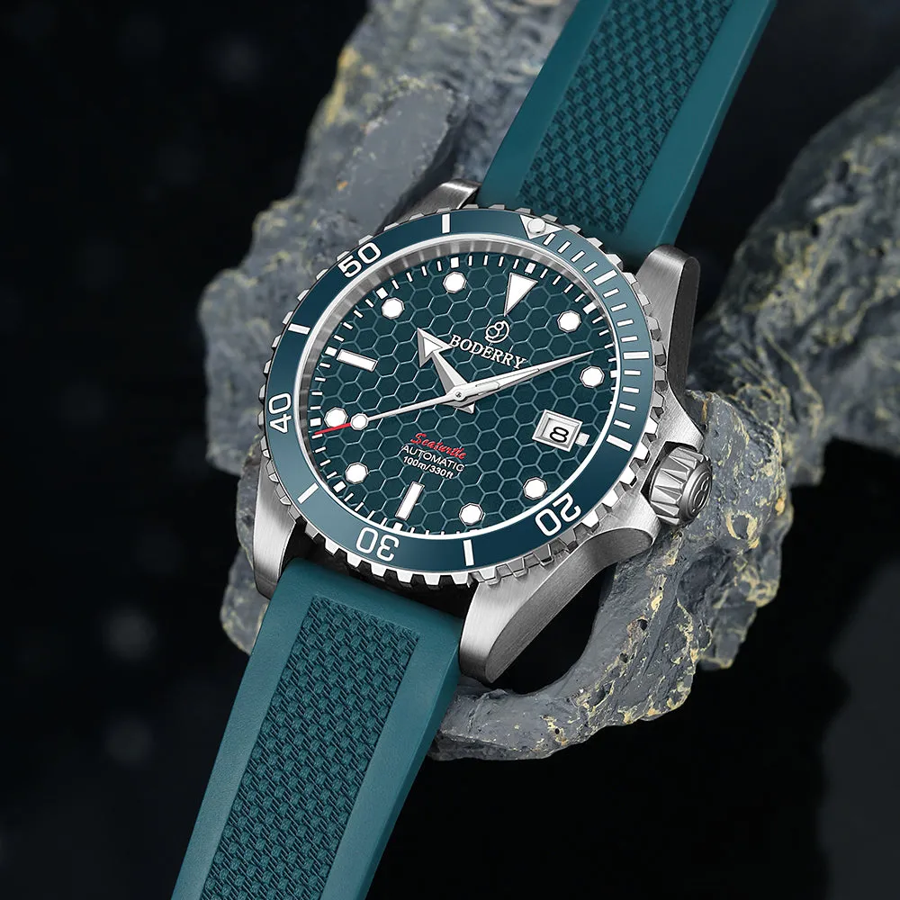 SEATURTLE.OCEAN(TITANIUM) - Automatic Titanium Diver Watch | Sea Blue