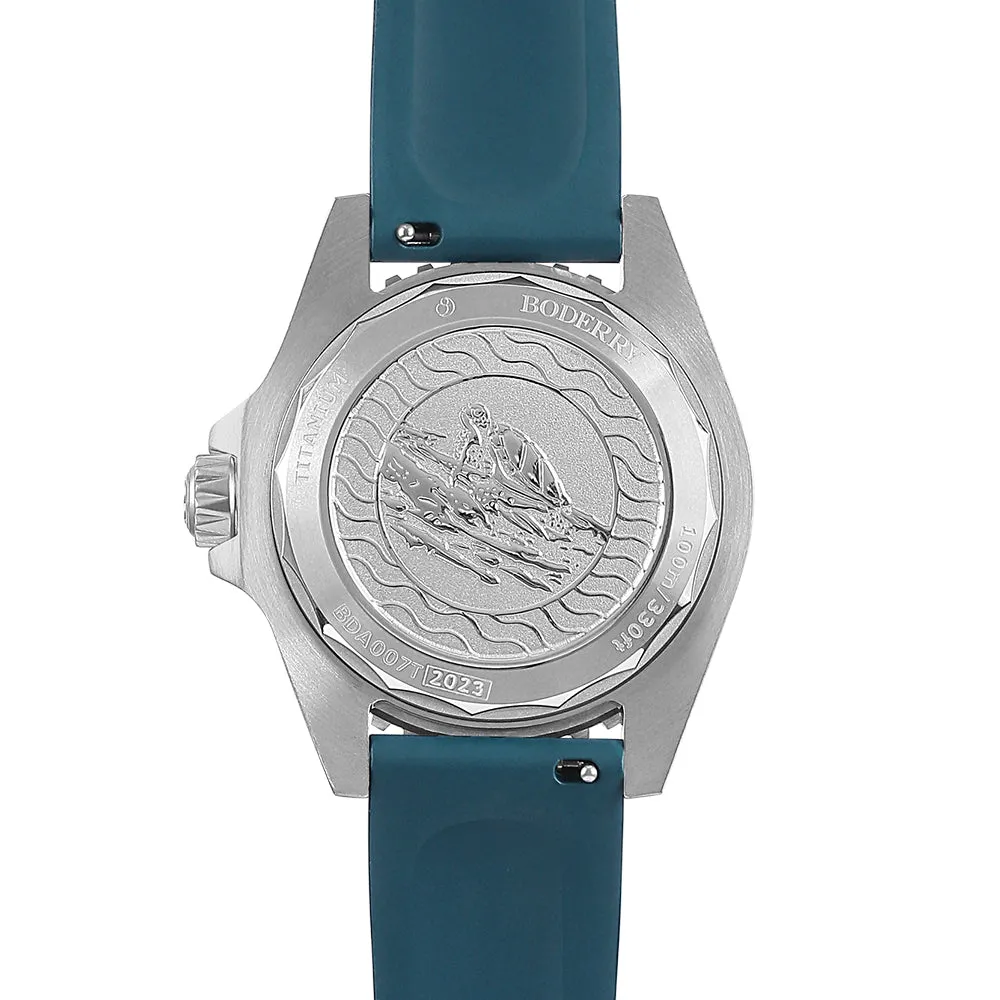 SEATURTLE.OCEAN(TITANIUM) - Automatic Titanium Diver Watch | Sea Blue