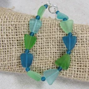 Shades of Turquoise Sea Glass Bracelet